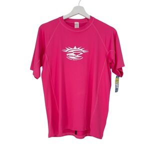 Ocean‎ Outfitters Pink Short Sleeve Rash Guard Tee UV Protection Lycra Size S